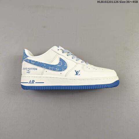 Nike Air Force 1 07 LV8 White Blue EU 36-45 Skate Shoe - Unisex (BS-63052)