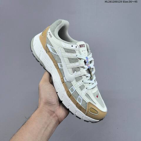 Nike P-6000 Light Grey White Tan Red EU 36-45 Running Shoe - Unisex (BS-61674)