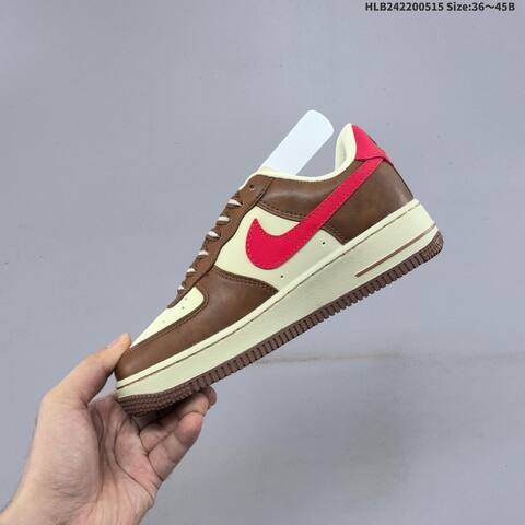 Nike Air Force 1 07 LV8 Brown Beige Red Gray Burgundy EU 36-45 Sneaker - Unisex (BS-60325)