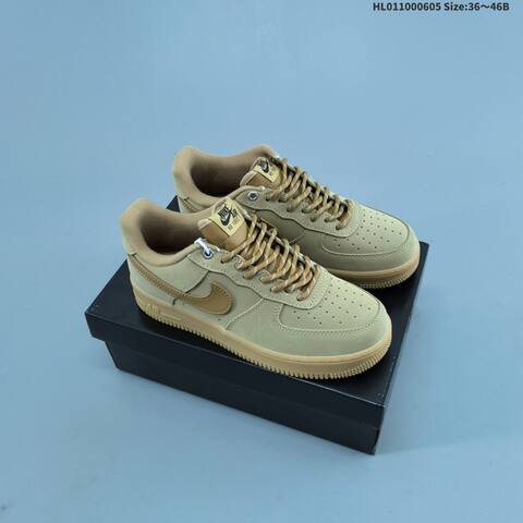 Nike Air Force 1 Low Wheat Tan Brown Gum EU 36-46 Sneaker - Unisex (BS-59973)