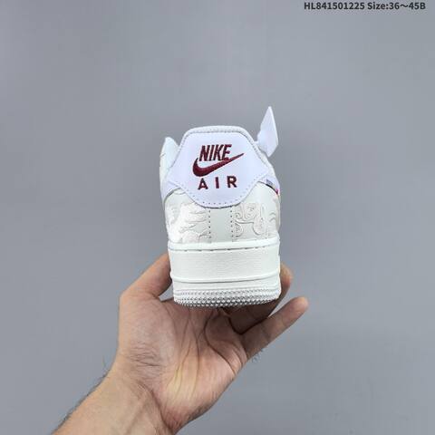 Nike Air Force 1 07 LV8 IQ1119 011 Off White White Dark Red EU 36 45 Sneaker EU 36-45 - Unisex (BS-62464)