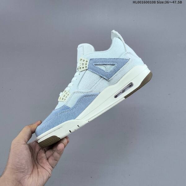 Jordan Air Jordan 4 Retro light blue denim / white / gum 36~47.5B basketball