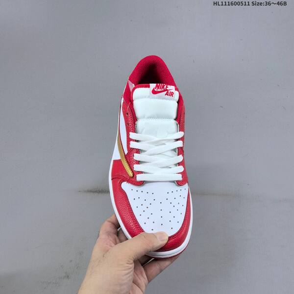 Nike Air Jordan 1 Low white/red/gold 36~46B casual