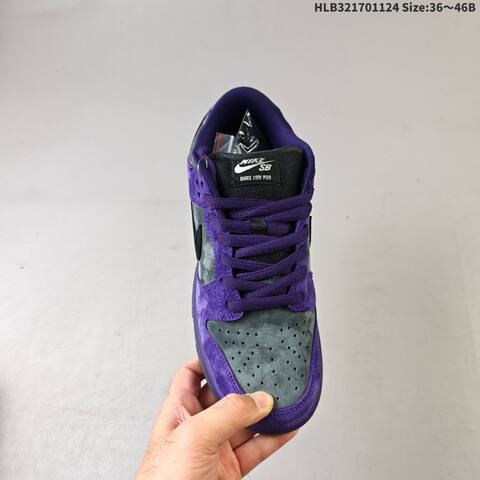 Nike SB Dunk Low Pro Purple Dark Grey Black EU 36-46 Skate Shoe - Unisex (BS-63136)