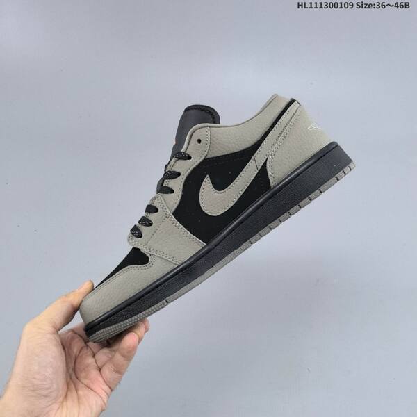 Jordan Air Jordan 1 Low OG black and grey with pink logo 36~46 casual