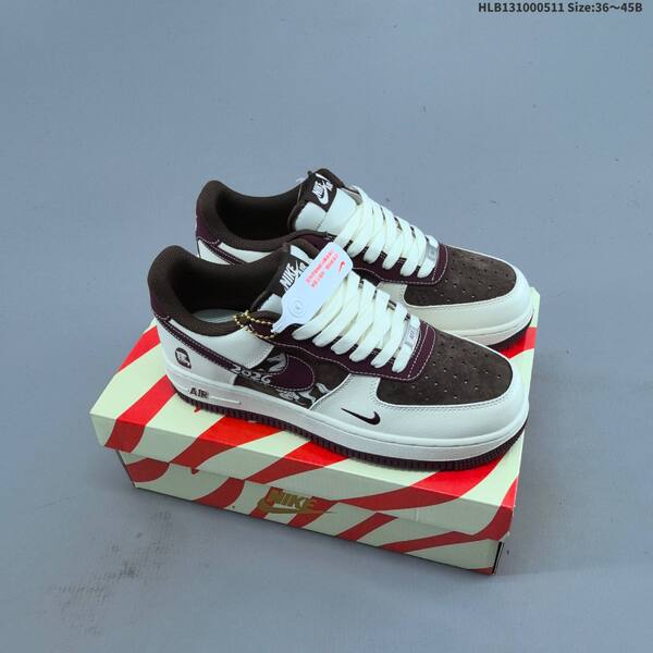 Nike Air Force 1 07 Low light beige brown red EU 36-45 sneaker