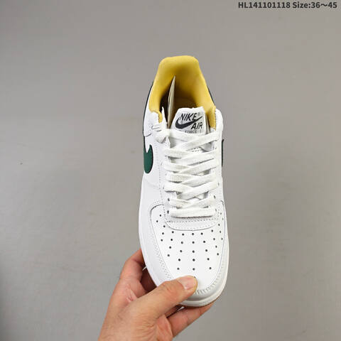 Nike Air Force 1 07 White Dark Green Yellow EU 36-45 Sneaker - Unisex (BS-63507)