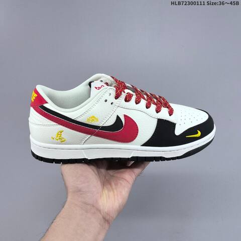 Nike Dunk Low Retro DIY Year Of The Horse White Black Red Gray EU 36-45 Skate Shoe - Unisex (BS-62070)