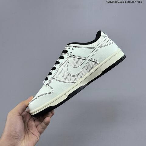 Nike SB Dunk Low Retro Supreme DIY Off White Black Red Grey EU 36-45 Skate Shoe - Unisex (BS-61896)