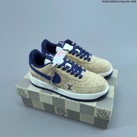 Nike Air Force 1 07 LV8 White Brown Yellow EU 36-45 Skate Shoe - Unisex (BS-61618)