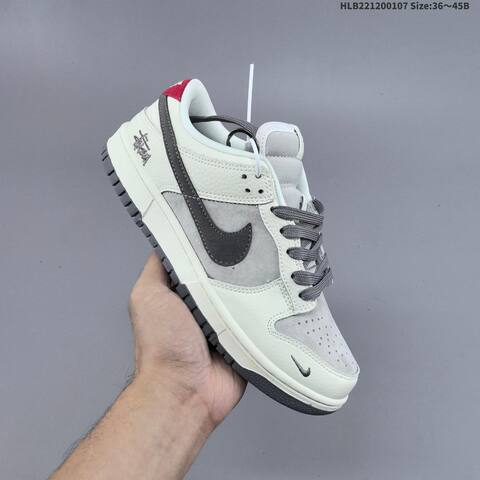 Nike Dunk SB Low Stussy Off White Light Grey Dark Grey Red EU 36-45 Skate Shoe - Unisex (BS-62164)