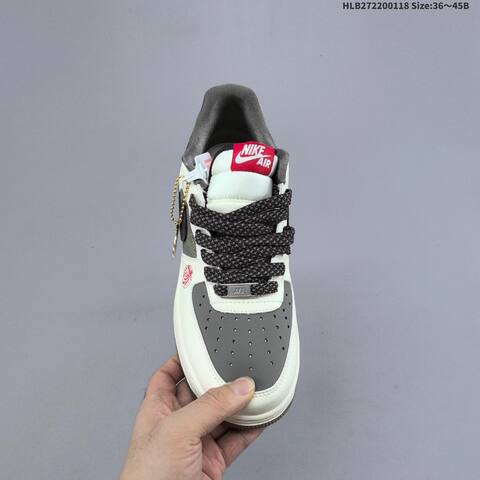 Nike Air Force 1 07 LV8 Off White Dark Grey Red Brown EU 36-45 Sneaker - Unisex (BS-61934)