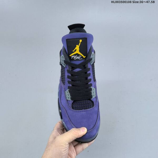 Jordan Air Jordan 4 Retro OG imperial purple/black/gray 36~47.5 basketball