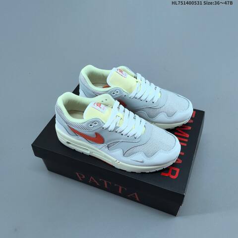 Nike Air Max 1 White Grey Red Cream Light Green EU 36-47 Sneaker - Unisex (BS-60039)