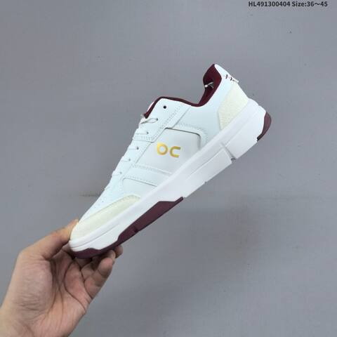 On The Roger Centre Court White Burgundy Gold EU 36-45 Sneaker Casual Sneakers - Unisex (BS-69642)