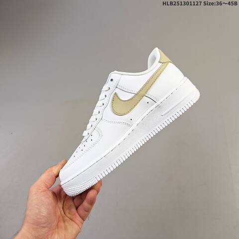 Nike Air Force 1 07 White Light Grey Gold EU 36-45 Sneaker - Unisex (BS-63007)