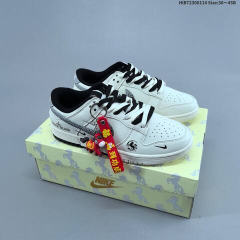 Nike SB Dunk Low White Black Red EU 36-45 Skate Shoe - Unisex (BS-61991)