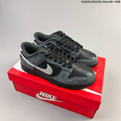 Nike SB Dunk Low Black White Grey EU 40-46 Skate Shoe - Men's (BS-62908)