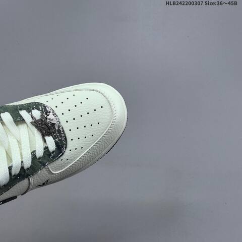 Nike Air Force 1 07 Low Louis Vuitton Off White Black Dark Green Silver EU 36-45 Sneaker - Unisex (BS-61449)