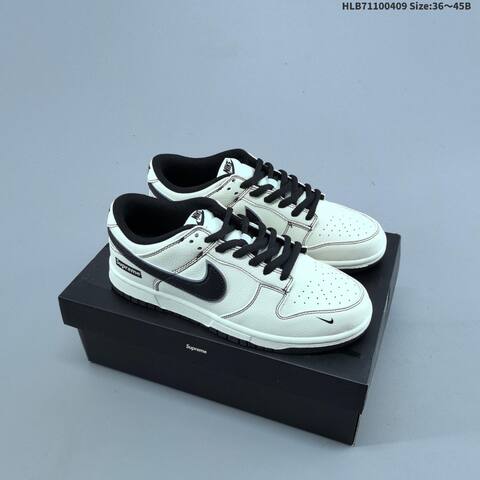 Nike SB Dunk Low Supreme Off White Black Navy EU 36-45 Skate Shoe - Unisex (BS-60862)