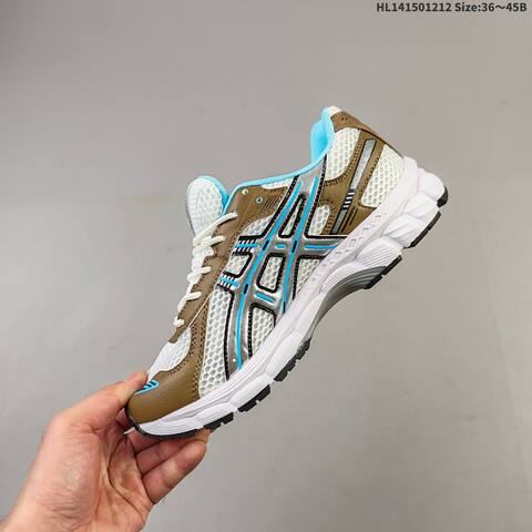 ASICS Gel-Kayano 12 1 White Brown Silver Light Blue EU 36-45 Running Shoe Running Sneakers - Unisex (BS-69162)