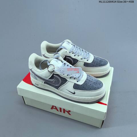 Nike Air Force 1 07 Low Off White Grey Silver EU 36-45 Sneaker - Unisex (BS-60752)