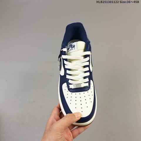 Nike Air Force 1 07 Sail Navy White Gum Brown EU 36-45 Sneaker - Unisex (BS-63245)