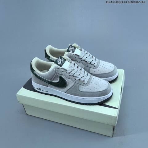 Nike Air Force 1 07 Low Light Grey White Blue Orange EU 36-45 Sneaker - Unisex (BS-62003)