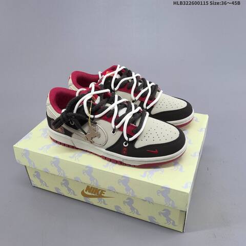 Nike Dunk SB Low Light Beige Black Red White EU 36-45 Skate Shoe - Unisex (BS-61960)