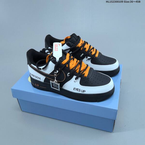 Nike Air Force 1 Low 07 black white orange EU 36-45 sneaker