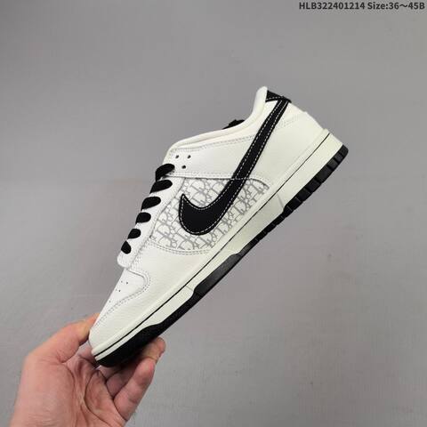 Nike SB Dunk Low White Black Grey EU 36-45 Skate Shoe - Unisex (BS-62690)