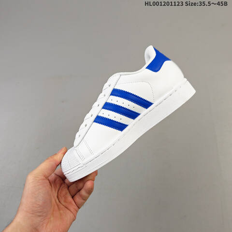 Adidas Superstar White Blue Black EU 35 5-45 Skate Shoe - Unisex (BS-65499)