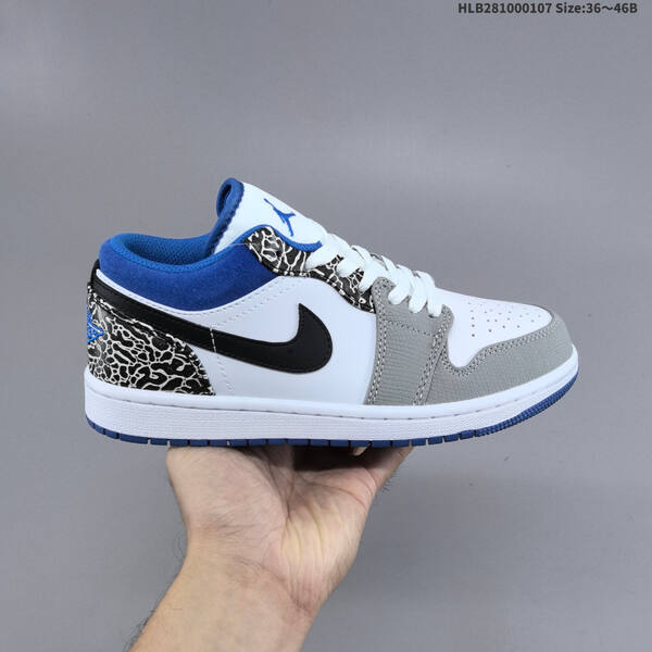 Nike Air Jordan 1 Low white/gray/blue/black 36~46B casual