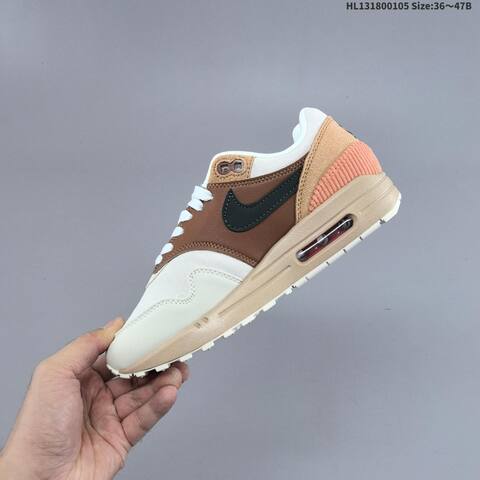 Nike Air Max 1 White Brown Black Beige Red EU 36-47 Sneaker - Unisex (BS-62214)