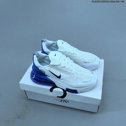 Nike Air Max 270 Premium White Blue Pink EU 36 45 Running Shoe EU 36-45 - Unisex (BS-60314)