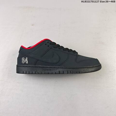 Nike SB Dunk Low Pro Supreme Black Olive Black Red EU 36-46 Skate Shoe - Unisex (BS-63004)