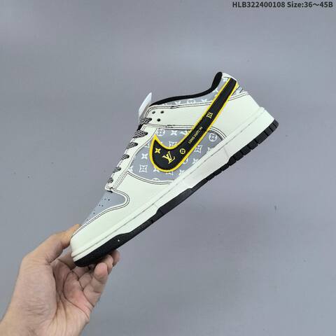 Nike Dunk Low Off White Grey Black Yellow EU 36-45 Skate Shoe - Unisex (BS-62133)