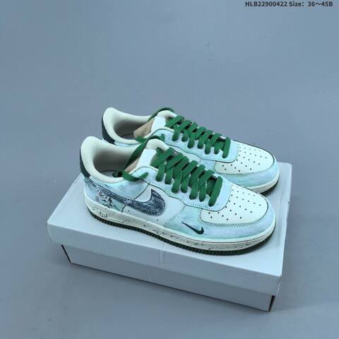 Nike Air Force 1 07 LV8 Off White Light Green EU 36-45 Sneaker - Unisex (BS-60584)