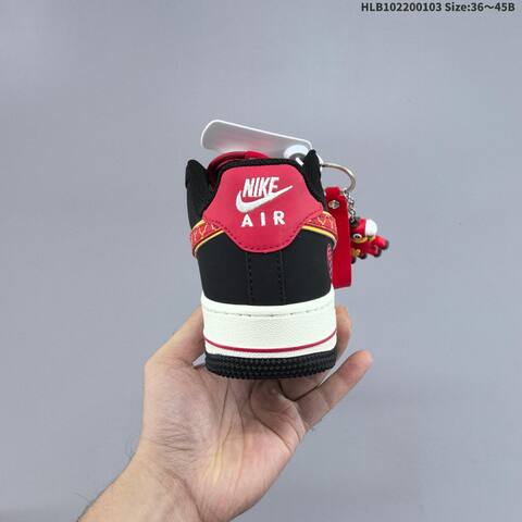Nike Air Force 1 07 LV8 HT5088-612 White Black Red Gold EU 36-45 Sneaker - Unisex (BS-62264)
