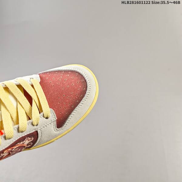 Nike SB Dunk Low grey red pale yellow orange EU 35 5-46 skate shoe