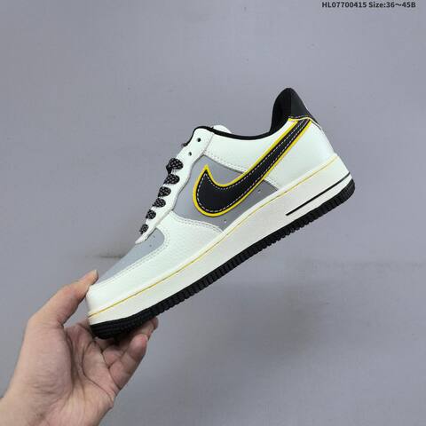 Nike Air Force 1 07 Low White Grey Black Yellow EU 36-45 Sneaker - Unisex (BS-60710)