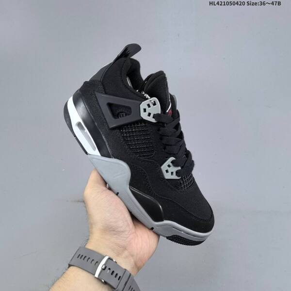 Jordan Air Jordan 4 Retro black/grey/white 36～47B basketball