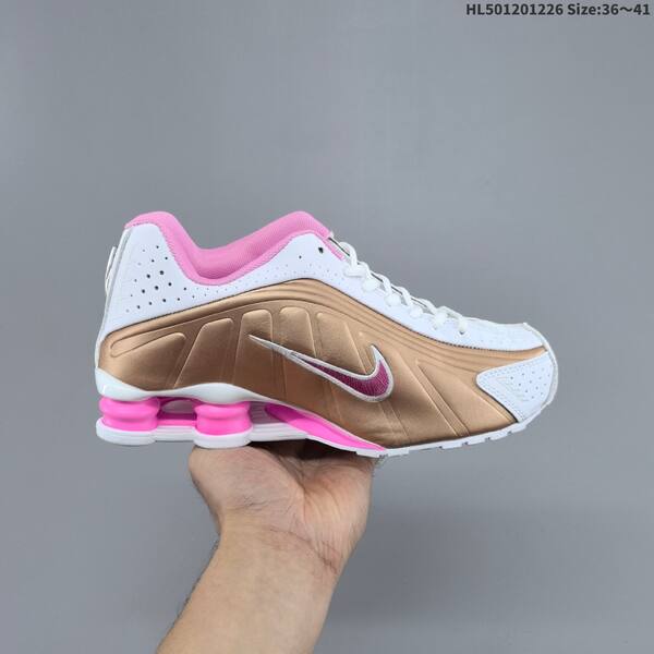 Nike Shox R4 AR3565 015 white rose gold pink black EU 36-41 running shoe