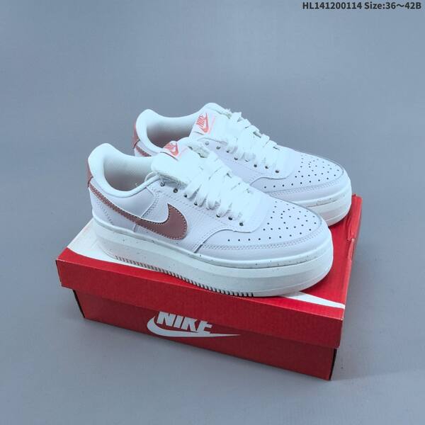 Nike Court Vision Alta LTR light pink white black white EU 36 42 skate shoe EU 36-42