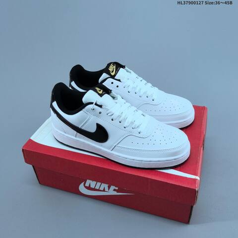 Nike Court Vision Low Black White White Blue Yellow EU 36-45 Skate Shoe - Unisex (BS-61731)