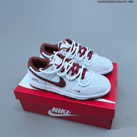 Nike Dunk Low White Dark Red EU 36-46 Skate Shoe - Unisex (BS-61145)