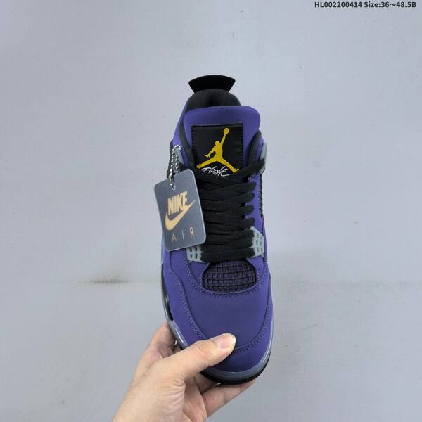 Jordan Air Jordan 4 Retro OG purple/black/grey/yellow 36~48.5 basketball