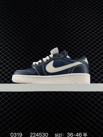 Jordan Air Jordan 1 Low Travis Scott Reverse Mocha Custom Sail Navy Blue Light Green EU 36-46 Sneaker - Unisex (BS-79645)