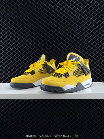 Jordan Air Jordan 4 Retro Tour Yellow Yellow Dark Grey White Black EU 36-47 5 Basketball Shoe - Unisex (BS-81129)