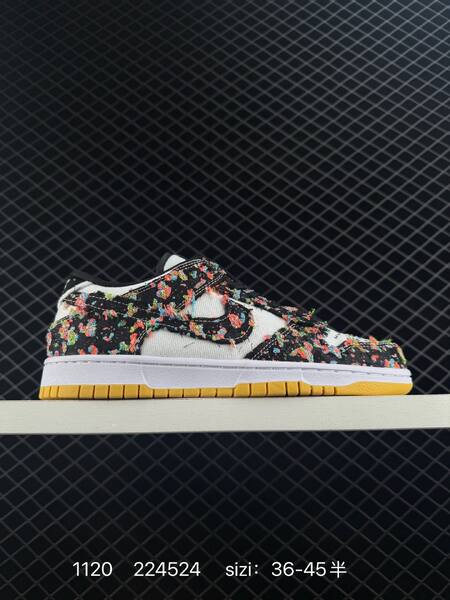 Nike SB Dunk Low Black White Multi-Color Yellow EU 36-45 skate lifestyle